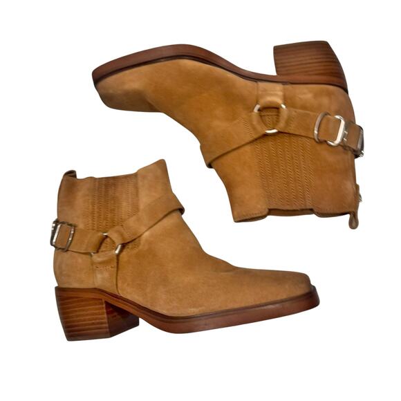 Sam Edelman Women's Bellamie Suede Harness Ankle Boots Tan Size 7.5 NWOB - Picture 5 of 10